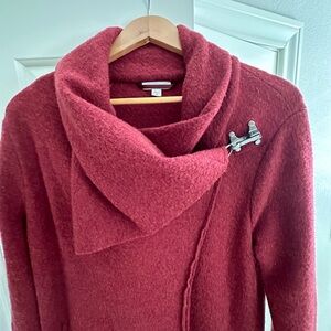 Garnet Hill Women’s Asymmetrical Boiled Wool Coat Wrap